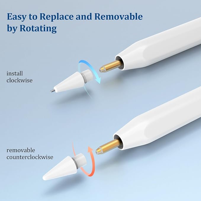 Replacement Tips for Apple Pencil Pro/2nd Gen/1st Gen/USB-C, No Wear Out Metal - Image 3
