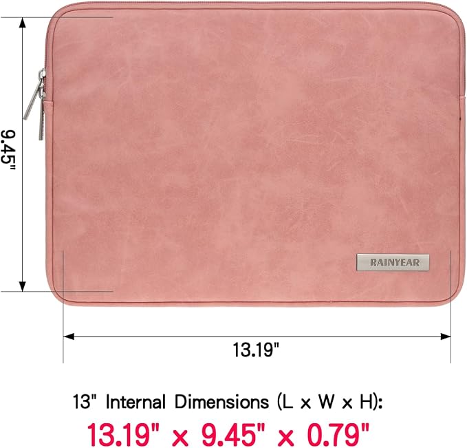 RAINYEAR 13 Inch Laptop Sleeve PU Suede Leather Case Protective Cover Water - Image 3