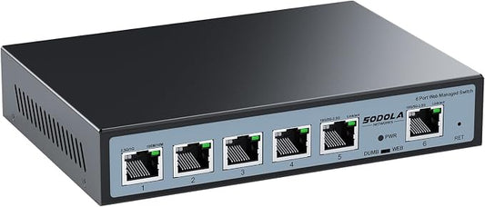 SODOLA 2.5Gb Easy Web Managed Switch, 2x10GBase-T Ports and 4x2.5GBase-T Ports by SODOLAPoENETWORKS