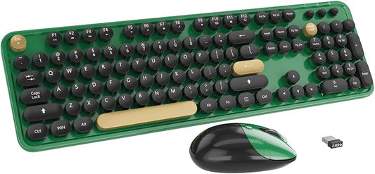 Wireless Keyboard, KOOTOP Cute Colorful 104 Keys Typewriter Retro Round Keycaps by Kootop