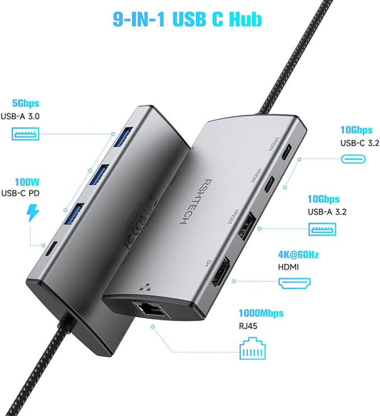 RSHTECH 9-in-1 USB C Hub Multiport Adapter - Image 2