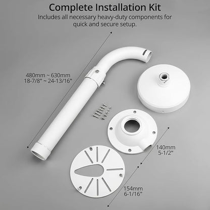 QWORK Universal Security Camera Mount Bracket, Adjustable J Type 15.7-23.6 inch - Image 6