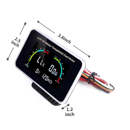 4-in-1 Auto Car LCD Meter Digital Oil Pressure Voltage Water Temperature Fuel - Image 4