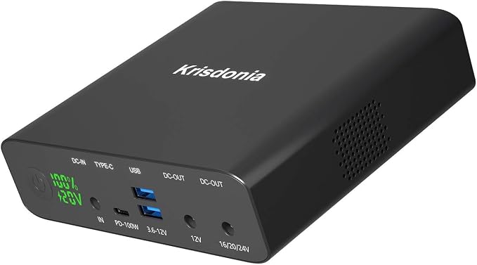 Krisdonia Portable Laptop Charger 32000mAh 100W PD Power Bank, External Battery by MultifunctionalPowerBankforEmergency