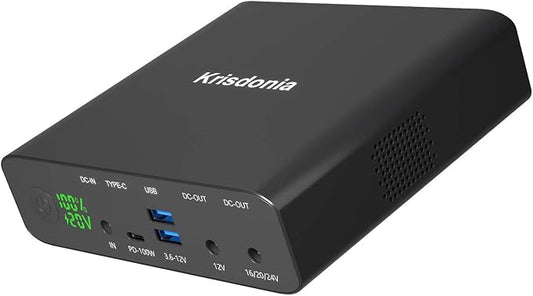 Krisdonia Portable Laptop Charger 32000mAh 100W PD Power Bank, External Battery by MultifunctionalPowerBankforEmergency