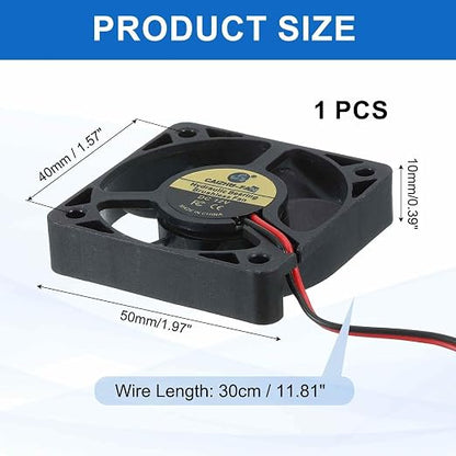 MECCANIXITY 5010 Fan 50mm x 10mm 2 Inch 12V Small Plastic Cooling Fan 2 Pin - Image 2
