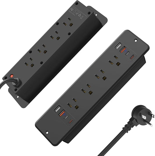HHSOET 8 Outlet Recessed Power Strip, 30W Fast Charging Furniture Power Outlet by HHSOET