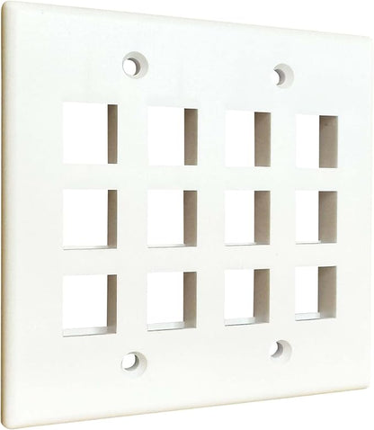 DIYTECH Keystone Wall Plate, 2 Gang Keystone Wall Plate, 12 Port Keystone Jack - Image 4