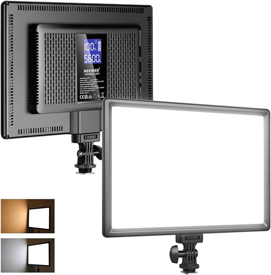 NEEWER 192 LED Video Light Panel, 20W Ultra Thin Bi Color Dimmable DSLR Camera by Neewer