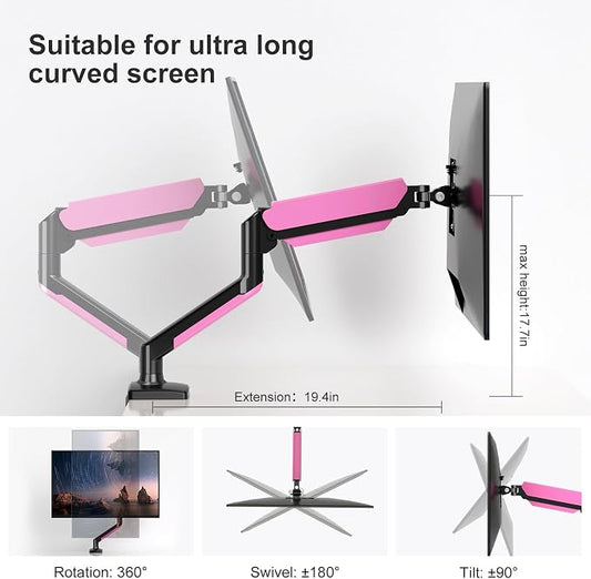 PHOLITEN Single Monitor Arm Fits 13-32 inch, 4.4-19.8lbs Screen, Fully - Image 2