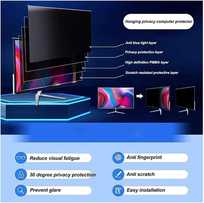 24 inch Hanging Monitor Computer Privacy Screen Filter, Anti Glare Blue Light - Image 7