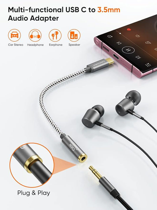 CableCreation USB C to 3.5mm Audio Adapter, Type C to Headphone Adapter - Image 2