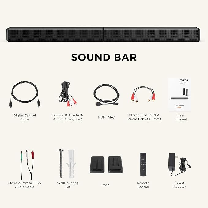 2.2ch 100W Sound Bar for Smart TV, 2-in-1 Detachable Bluetooth 5.3 Speaker - Image 8