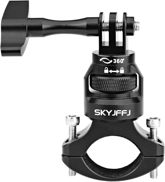 Bike Handlebar Mount for GoPro, 360 Degree Aluminium Alloy Motorbikes Round by SKYJFFJ