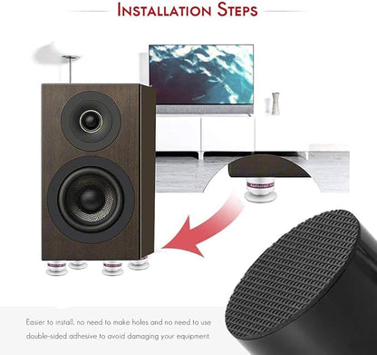 Tertullus 4 Pcs Aluminum Speaker Spike+Speaker Isolation Feet Top Pad Turntable - Image 4