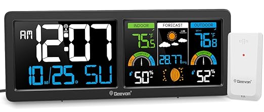 Geevon Weather Stations Wireless Indoor Outdoor Thermometer by GEEVON