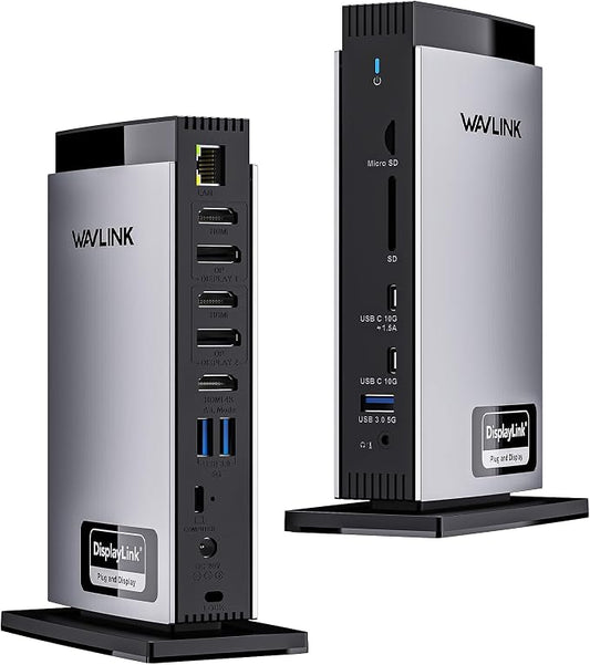 WAVLINK USB C DisplayLink Docking Station 15 in 1 by WAVLINK%C2%AE