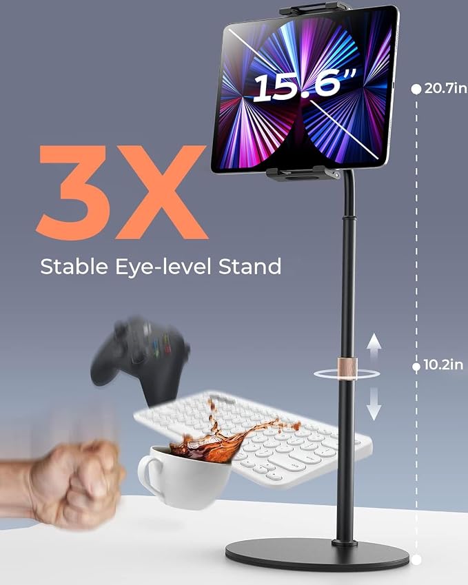 LISEN for iPad Stand for Desk Portable Monitor Adjustable Tablet Stand - Image 2
