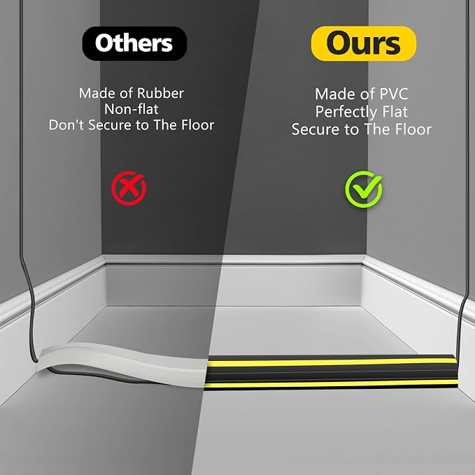 10 ft Floor Cable Cover Protector, Heavy Duty PVC Duct Easy to Unroll, Prevent - Image 6