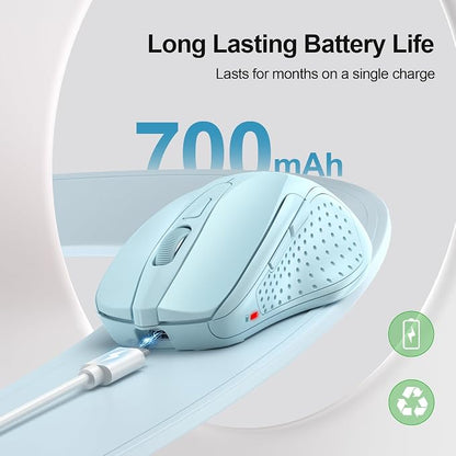 TECKNET Wireless Mouse Rechargeable 4800 DPI Silent USB A & Bluetooth Mouse 6 - Image 3
