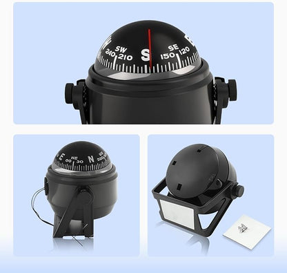 Boat Compass with Magnetic Declination Adjustment, Pivoting Marine Compass - Image 8