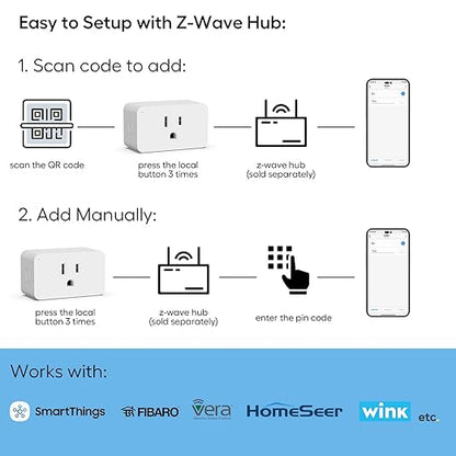 Zwave Dimmer Plug 800 Series 2 Pack, Dimmable Zwave Outlet Built-in Repeater - Image 2