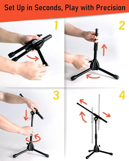 Stage Rocker Foldable Tripod Low-Profile Mic Boom Stand - Image 3
