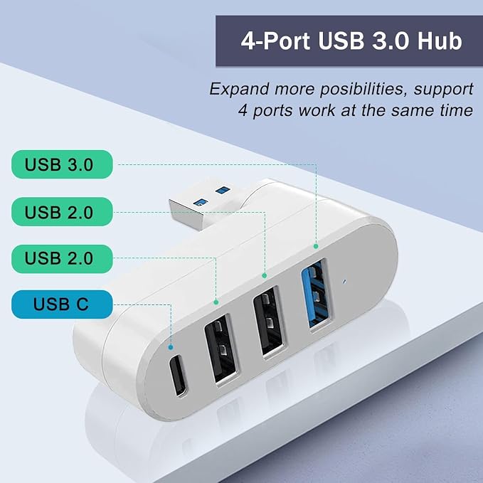 VIENON 4-Port USB 3.0 Hub, USB Splitter - Image 2