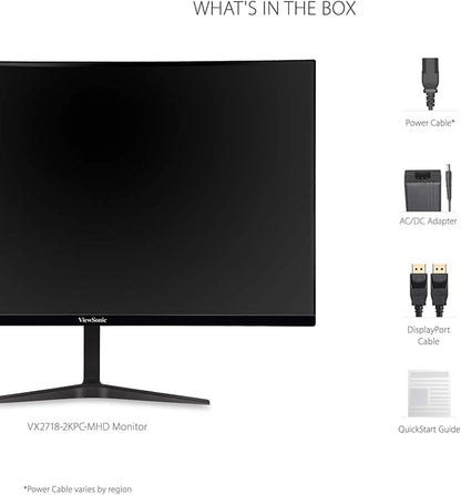 ViewSonic VX2718-2KPC-MHD 27 Inch Curved 1440p 1ms 180Hz Gaming Monitor - Image 7