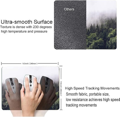 Misty Forest Mouse Pad, Natural Landscape Mouse Pad Custom Design, Square - Image 3