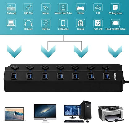 USB 3.0 Splitter, 7-Port USB 3.0 Hub - Image 6