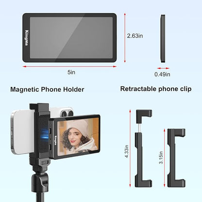 King Ma 5" Phone Vlog Selfie Monitor Screen, Back Camera Monitor - Image 7