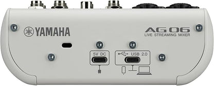 Yamaha AG06MK2 White 6-Channel Live Streaming Loopback Mixer/USB Interface - Image 6