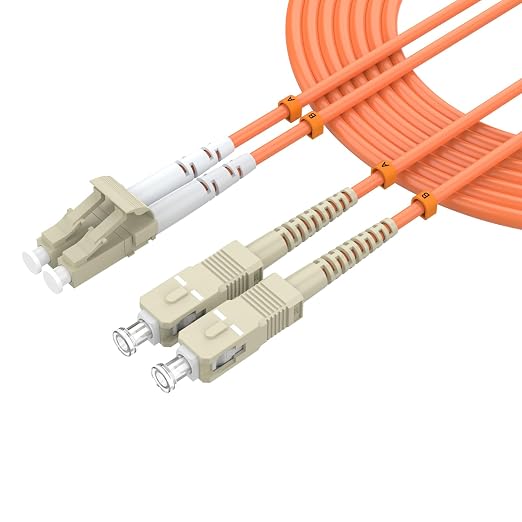 Multimode Duplex OM1 Fiber Patch Cable LC/UPC to SC/UPC 2M/6.5FT Fiber Optic by lidkew