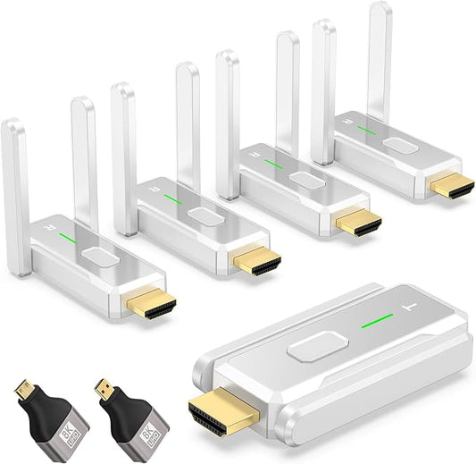 Wireless HDMI Transmitter and 4 Receivers 500FT/150M, 2.4G+5G Plug & Play by Elalight