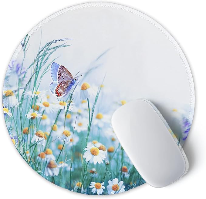 ITNRSIIET Round Mouse Pad with Stitched Edge Premium-Textured Waterproof - Image 2