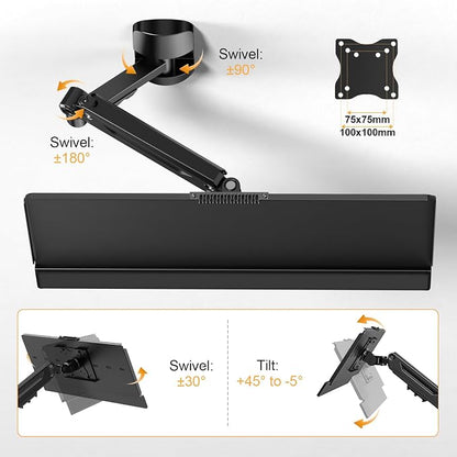 Wall Mount Keyboard Tray- Keyboard and Mouse Stand & Monitor Mount Arm - Image 4