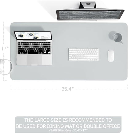 YSAGi Non-Slip Leather Desk Pad L Size, Waterproof Laptop Computer Desk - Image 2