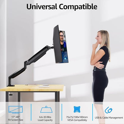 MOUNTUP Ultrawide Monitor Arm for Max 40 Inch Screen, Heavy Duty Monitor Desk - Image 3