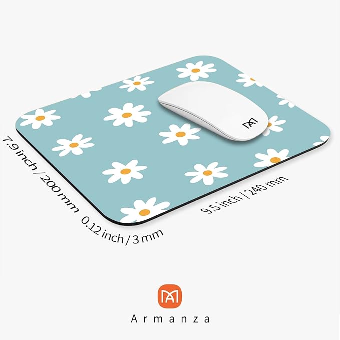 Square Mouse Pad Little Daisy, Personalized Premium-Textured Custom Mouse Mat - Image 2