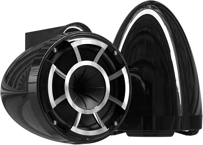 wet sounds Rev 8 Black V2 Revolution Series 8" Black Tower Speakers w/Fixed - Image 2