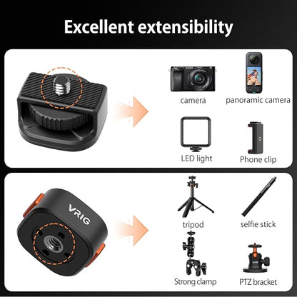 VRIG Claw Mini Quick Release Plate Tripod QR Camera Mount Adapter, Quick Setup - Image 7
