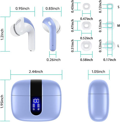 TAGRY Bluetooth Headphones True Wireless Earbuds 60H Playback LED Power Display - Image 8