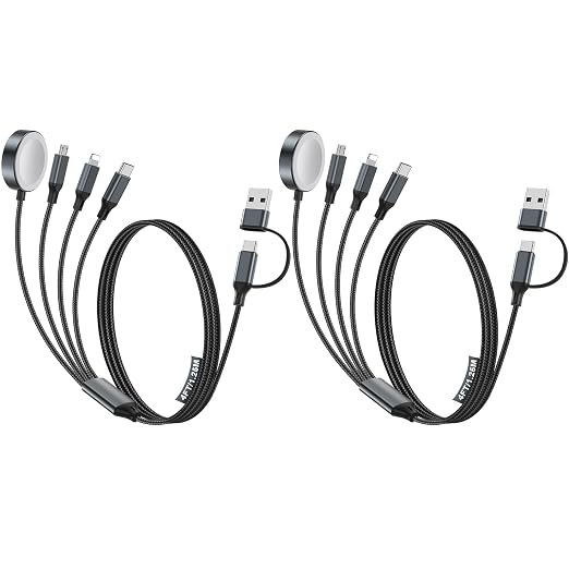 4-in-2 Multi Charging Cable for Apple Watch Charger/Samsung/iPhone Charger by HitfineLLC
