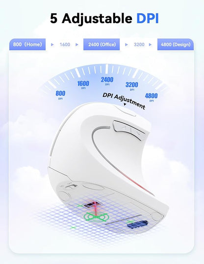TECKNET Ergonomic Mouse, 4800 DPI Wireless Vertical Mouse - Image 3