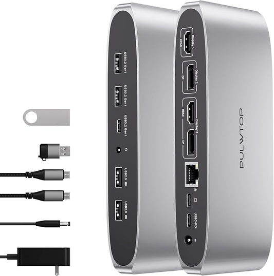 Displaylink Docking Station, Triple Display DisplayLink Dock by PULWTOP
