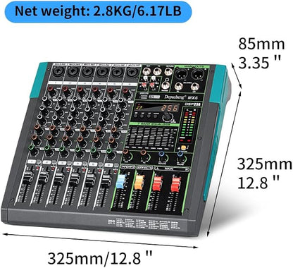 Depusheng MX6 6 Channel Sound Mixer Audio Mixing Console 48V 256DSP - Image 9