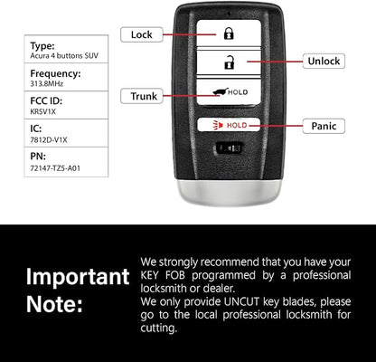 Car Key Fob Remote Keyless Entry Control KR5V1X 313.8Mhz 4 Button Replacement - Image 3