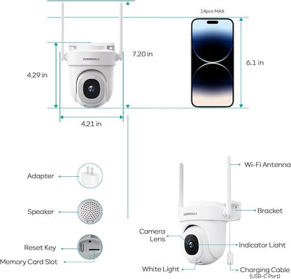 ZUMIMALL 2.5K Wired Cameras for Home Security, 2.4G/5G WiFi Outdoor Security - Image 8