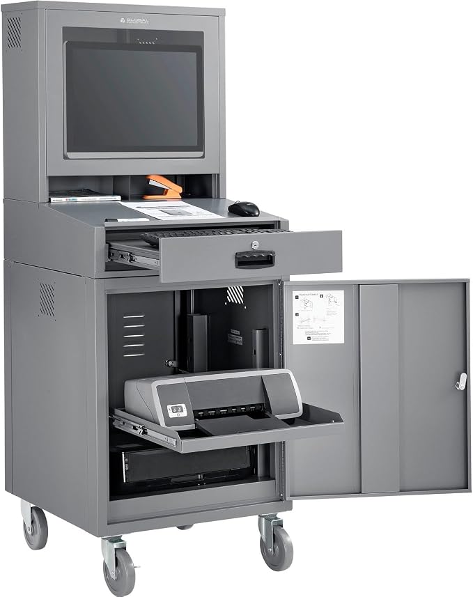Global Industrial Mobile Security LCD Computer Cabinet Enclosure - Image 7
